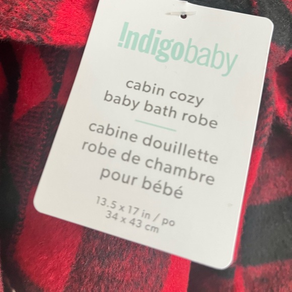 🆕 Indigo Baby Cabin Cozy Baby Bath Robe 0-12 Months - Picture 3 of 4